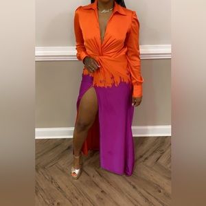 Gorgeous Satin Dress Size Large (Fashion Nova)